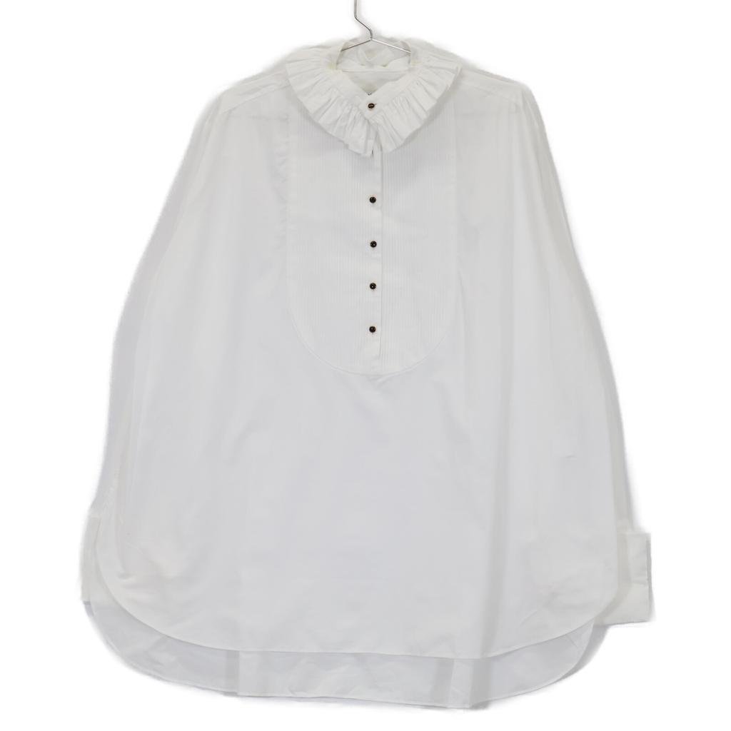 PRUNE GOLD SCHMIDT White PGICOSHI008J Front button frill shirt tops 36 whiteUsed