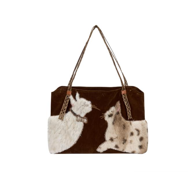 

Cute Retro Puppy Tote Bag Women Leather Texture plush Large Capacity Shoulder Bag Ladies Fashion Versatile Crossbody Bags