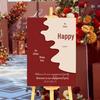 Custom Wedding Ceremony Welcome Sign: Engagement Directional Decor with Water Background