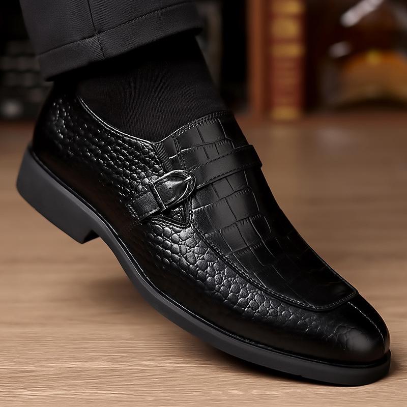 Men Social Shoes Leather Casual Spring Autumn Pointed Toe Dress Shoes Man High Quality Party Legitimate Suit Men's Shoes