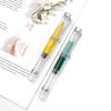 Transparent Slender Gold Fountain Pen with Bent Nib - Fine Point Calligraphy Pen for Students