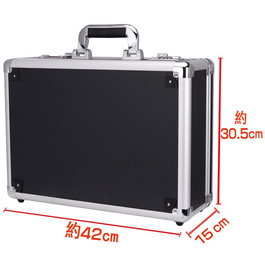 GAWOOW Verktøykasse i aluminium med blokk 42 x x 15 cm Polstring, Svart, 30.5