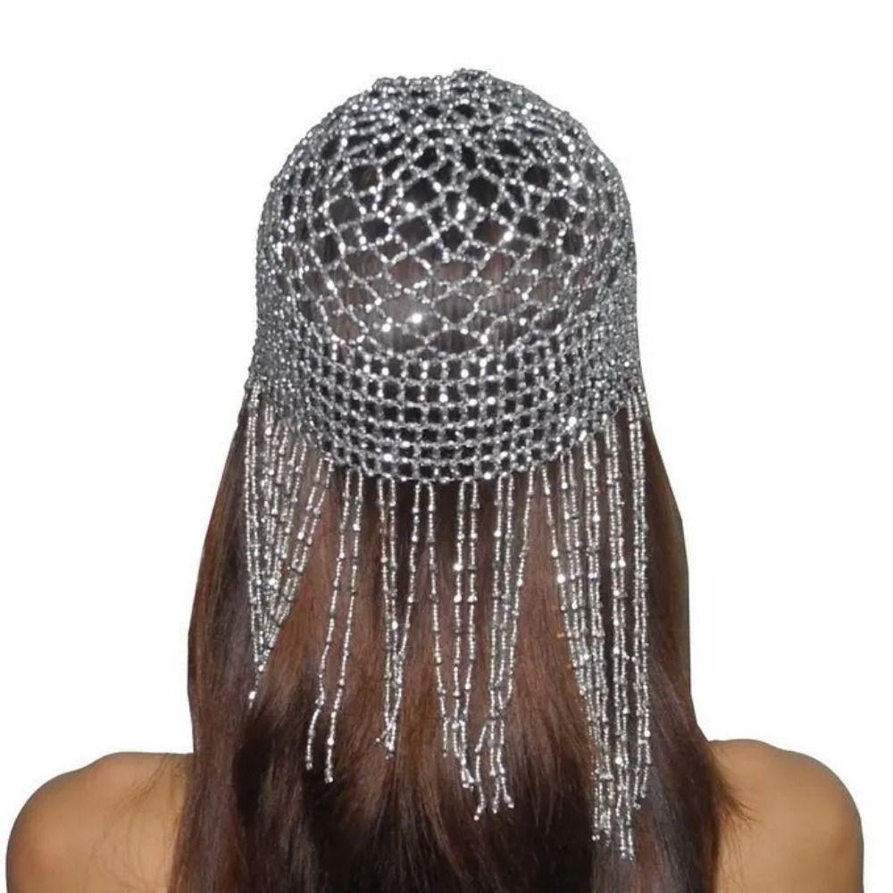 Handmade Beaded Hat Gold/Silver Head Chain Beautiful Headband  Performance