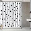 1pc Gray shower curtain with teardrop pattern, made of polyester, machine washable, with hooks, suitable for bathroom decor.