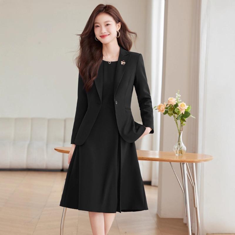 Professional Women's Clothing, Autumn and Winter Suit, Dress Set, Casual Temperament, Long-sleeved Corporate Dress, Two-piece Set, Commuting