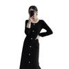 2025 Autumn/Winter European Hepburn Style Little Black Dress: Elegant Knit for the Sophisticated Socialite