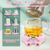 Cute Cup Warmer with a Warm Temperature 3 Temperature Adjustable Warming LCD Smartphone and Automatic A Great Gift Cat-patterned Coaster, 45°C-70°C