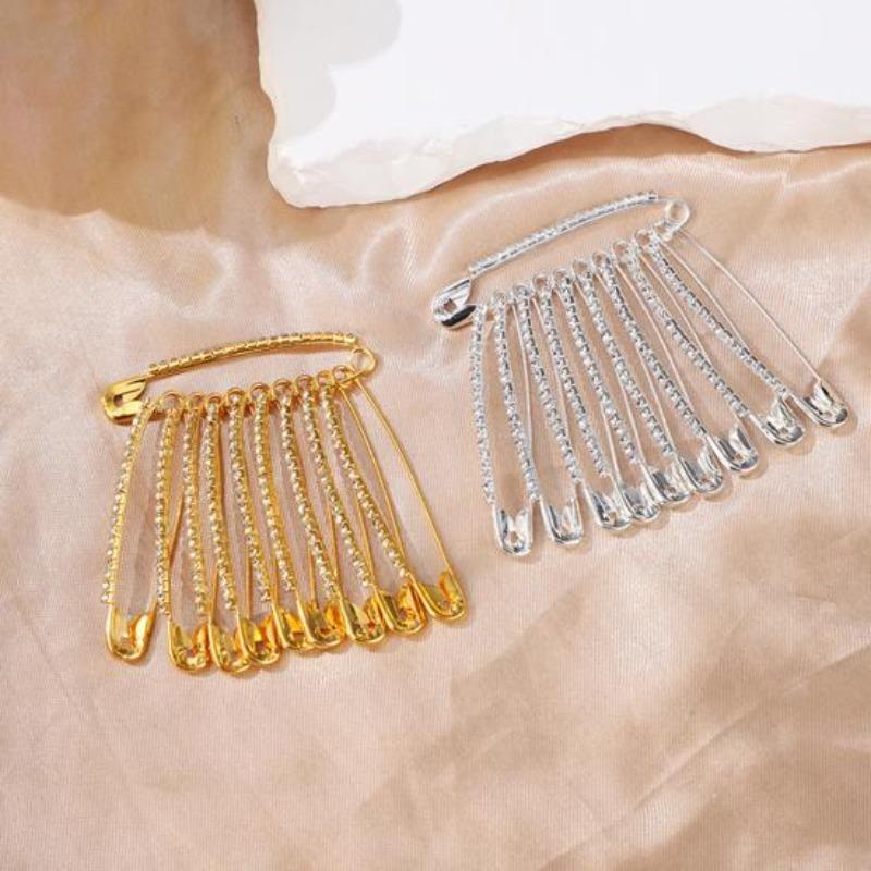 Safety Pins Pants Waist Pins Shiny Shawl Brooches Clothes Fixing