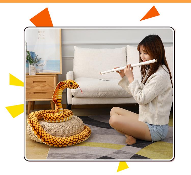 Cobra Plush Snake Simulation Doll - Large Zodiac Python Prop