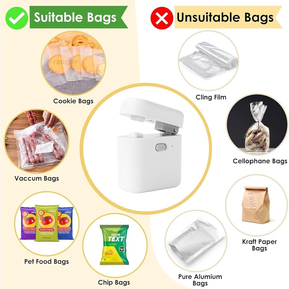 Mini Thermal Bag Sealing Portable Food Bag Heat Sealer Handled Plastic Packaging Closure Compact Heat Sealer For Food Storage