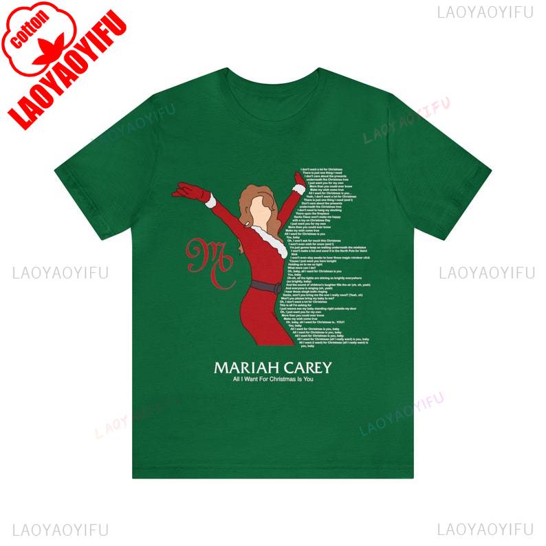 

Mariah Carey All I Want for Christmas Is You Tshirt Love Actually Shirts Christmas Song Xmas Tee Women Clothes Aesthetic Clothes 4XL