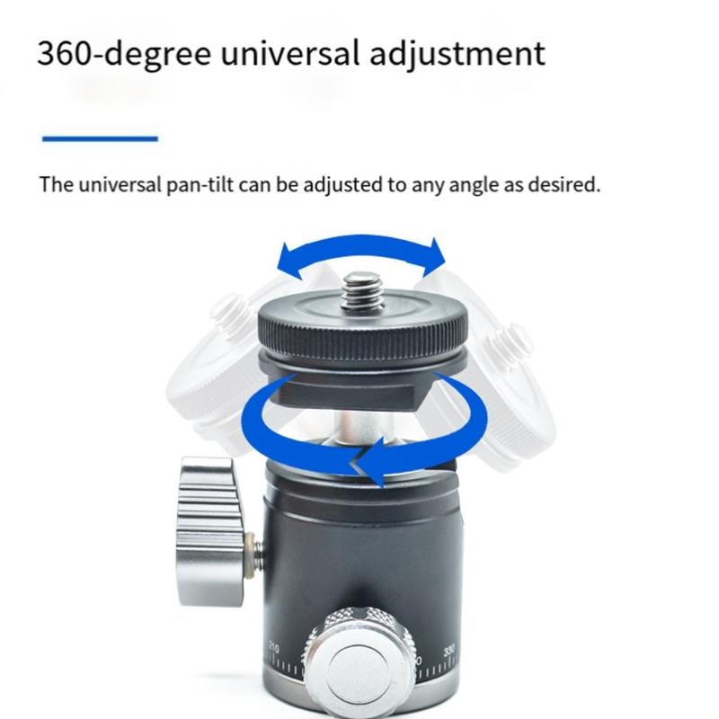 Panoramic Tripod Head Camera Phone Video Pan 1/4inch Screw Mount Ball Head for DSLR Monopod Adapter Photography