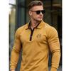 Men's Plus Size Long Sleeve Polo Shirt Autumn Winter Business Casual Cotton Top Breathable Stretch Loose Fit M-6XL White Black Navy