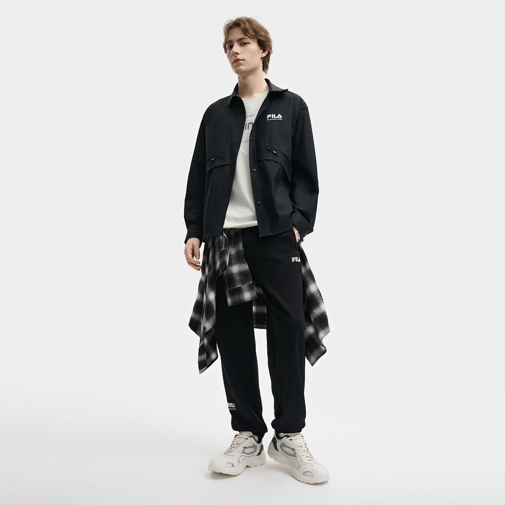 Fila Original Fashionable Personality Trendy Minimalist Retro Casual Sports Versatile Comfortable Woven Long Sleeve Shirt Men Shirts F11M539403FBK