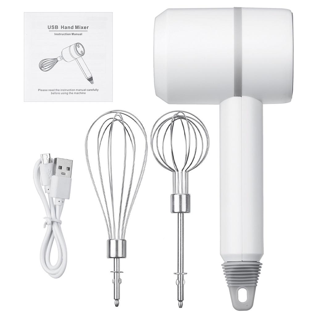 20W Wireless Stainless Steel Egg Beater Mini Electric Whisk Mixer Household Handheld Whisk Stand Cake Electric Hand Baking Mixer