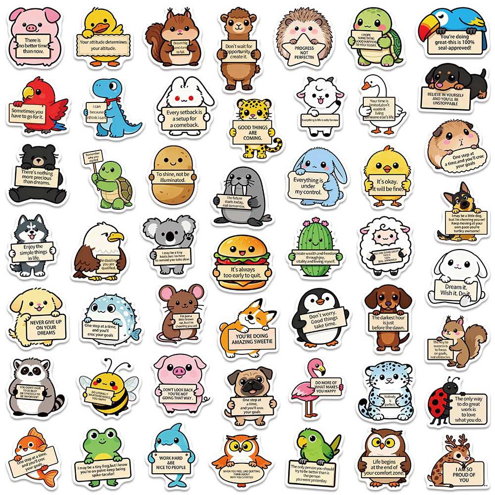 10/30/50/100pcs Funny Cartoon Emotional Support Animals Stickers Creative Graffiti Sticker Skateboard Phone Luggage Decals Decor