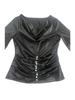 European-American Slim-Fit Satin Draped Collar Long Sleeve Shirt - Spring/Summer/Autumn Fashion