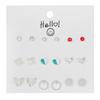 Premium 9-Pair Stud Earring Set Daily Princess Style Heart Flower Alloy Earrings for Women Ships within 18 Hours