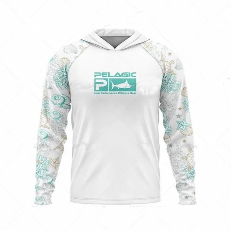 UPF 50 Long Sleeve Fishing Shirt With Hood Quick Dry UV Protection Men Women Outdoor Angling Gear