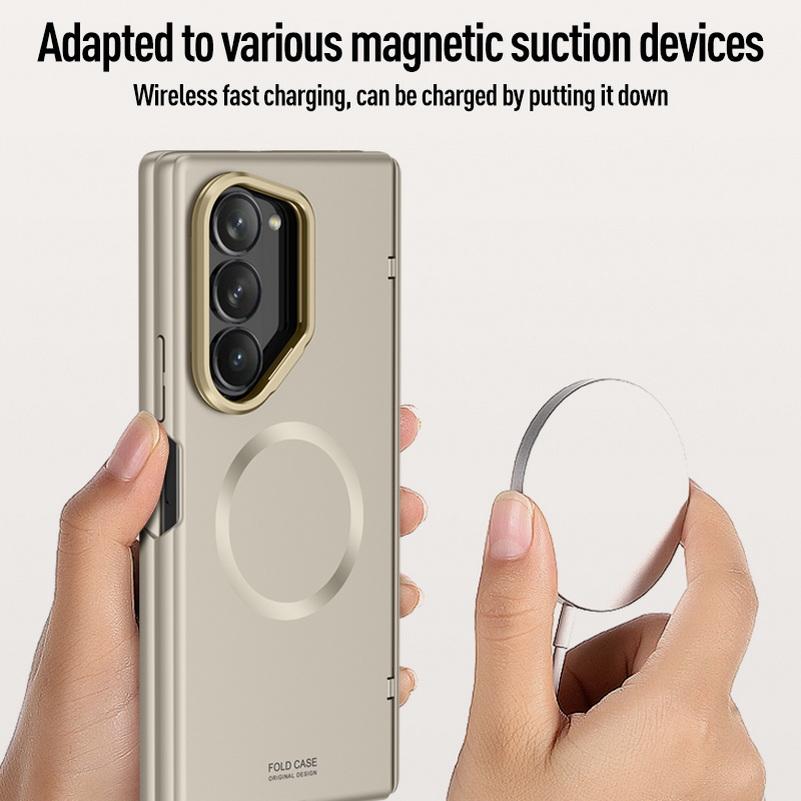 Magsafe Magnetic With Privacy Tempered Glass Flim Full Protect Case For Samsung Galaxy Z Fold 6 Fold6 Spring Hinge Holder Cover