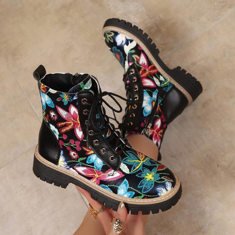 Botas nuevas de estilo Martin de caña alta casual con cordones, punta redonda, para otoño e invierno, de talla grande, estilo europeo y americano