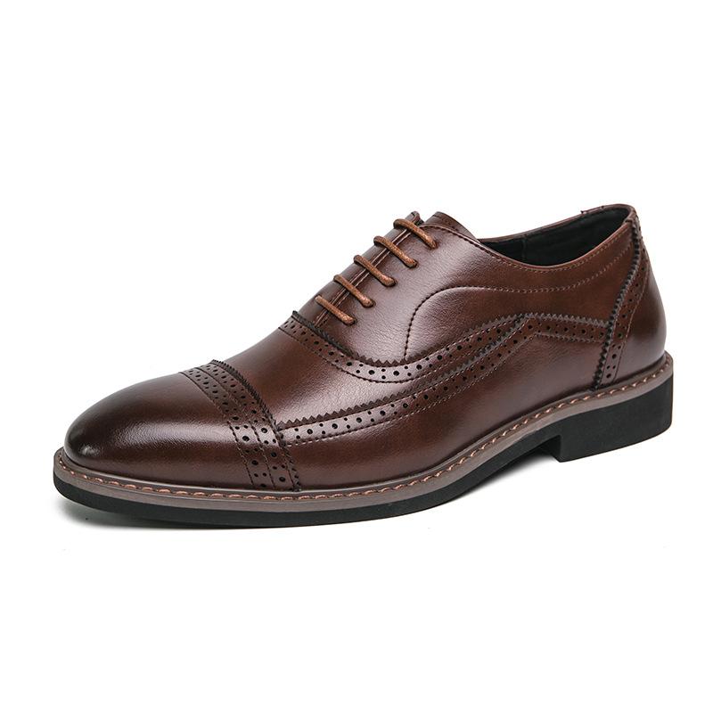 Foreign Trade Spring British Style Dress Oxford Shoes Men's Large Size Business Lace-up Leather Shoes Fashion Wedding Shoes Banquet Leather Shoes