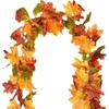 2Pcs Artificial Leaves Vine Hanging Plant for Thanksgiving Decoration, Artificial Vine Autumn Festival Decoration