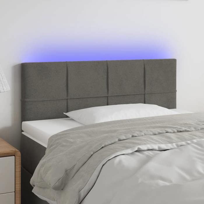 VidaXL LED Headboard Bedroom Furniture Single Bed Accessory Headboard Bed Frame Interior Dark Grey 3121649