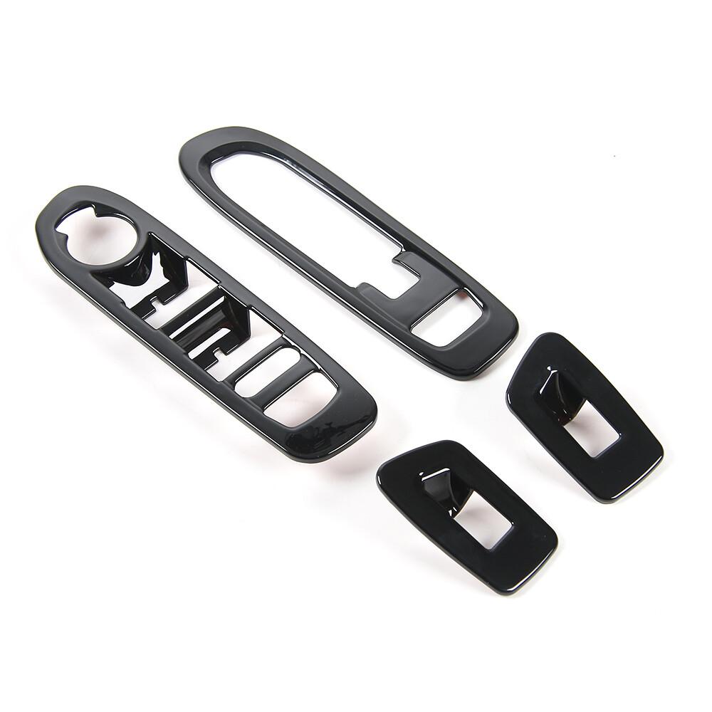 4pcs Door Window Lift Switch Panel Trim Cover for Jeep Compass 2017-19