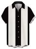 Men's Short Sleeve Geometric Line Print Shirt, Slim Fit for Casual & Business Wear