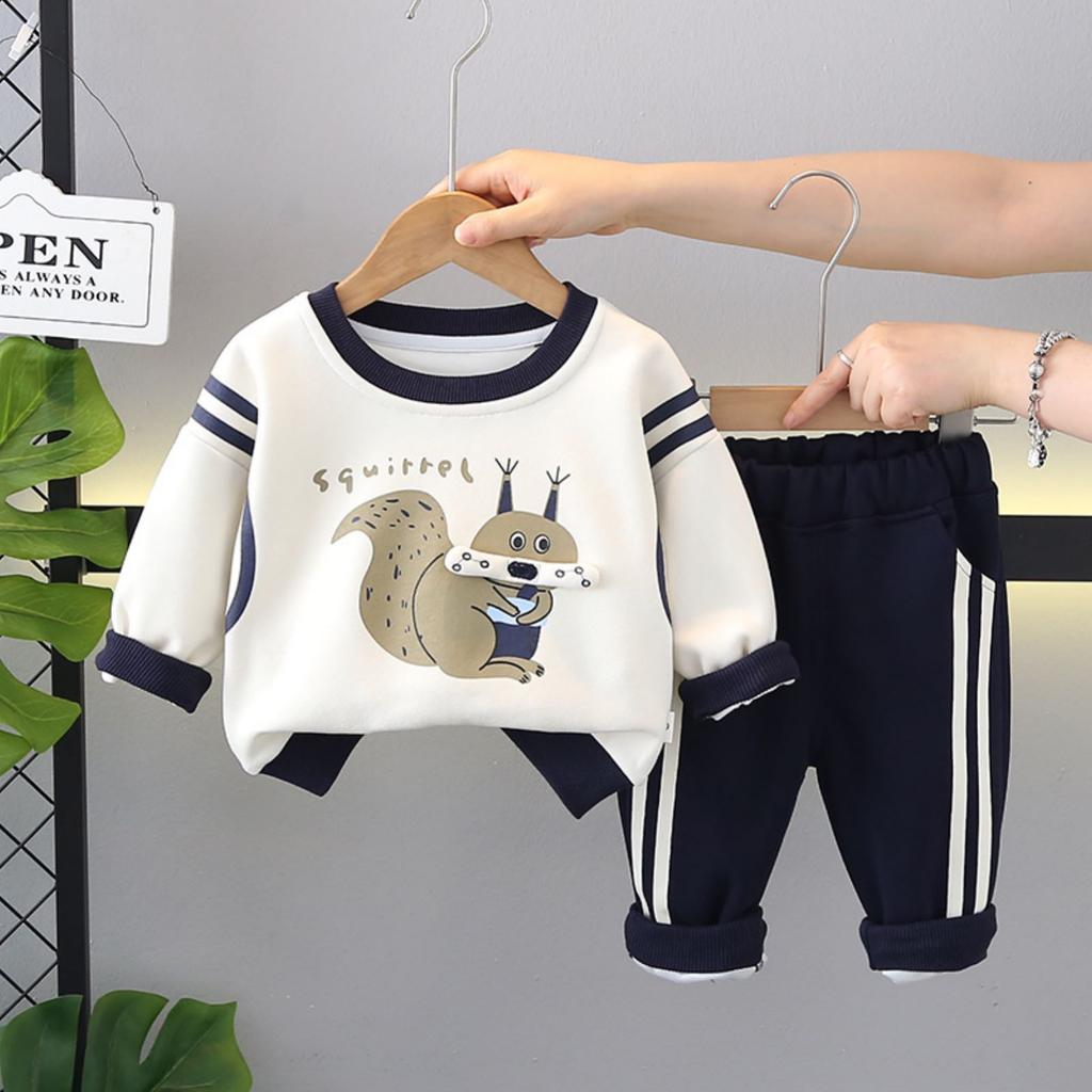 Kids Casual Long-Sleeve Set, Comfortable Daily Wear Outfits