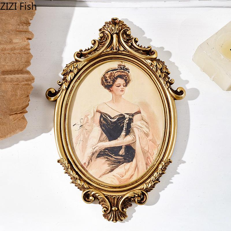 Classical Floral Border Photo Frames Wall-mounted Picture Frame Bedside Table Wedding Anniversary Photo Frame Desk Decoration