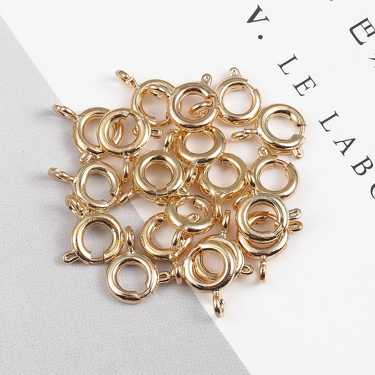 

20 шт. пружинная кольцевая застежка с открытой застежкой-кольцом для цепочки, ожерелья, браслета, разъемы для изготовления ювелирных изделий 20pcs золотистый