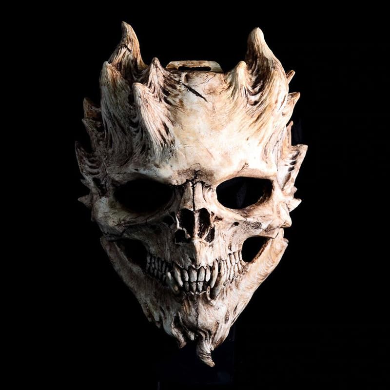 Halloween Skull Mask Skeleton Mask Full Head Demon Skull Masks Knife Outfit Scary Cosplay Party Props For Adult