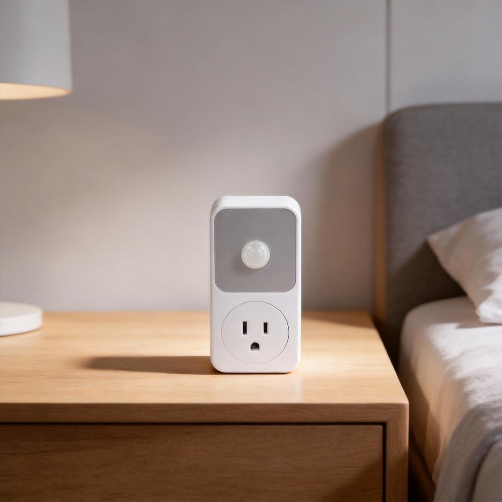 Motion Detection Sensor Power Socket Switch 110V 1800W for Security Lighting In Garages Hallways and Living Rooms