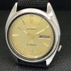 AUTOMATIC VINTAGE SEIKO 5 JAPAN 7019A MENS GOLDEN COLOR DIAL WATCH A702617-1 R209-a702617