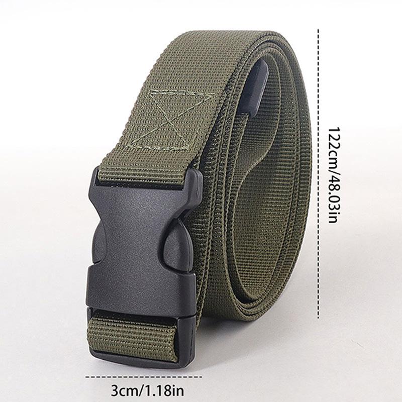 1PC Simple Nylon Buckle Slim Belt for Women, Outdoor Cargo Trouser Belt, Student Military Training Belt