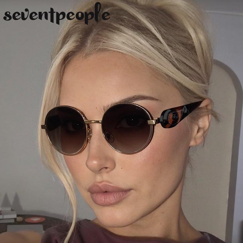 Small Frame Oval Steampunk Sunglasses Women  Luxury Brand Vintage Metal Punk Sun Glasses For Ladies Fashion Outdoor Shades