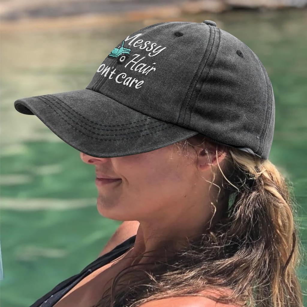 Messy Hair Don't Care Trucker Baseball Hats Cap for Women Girl