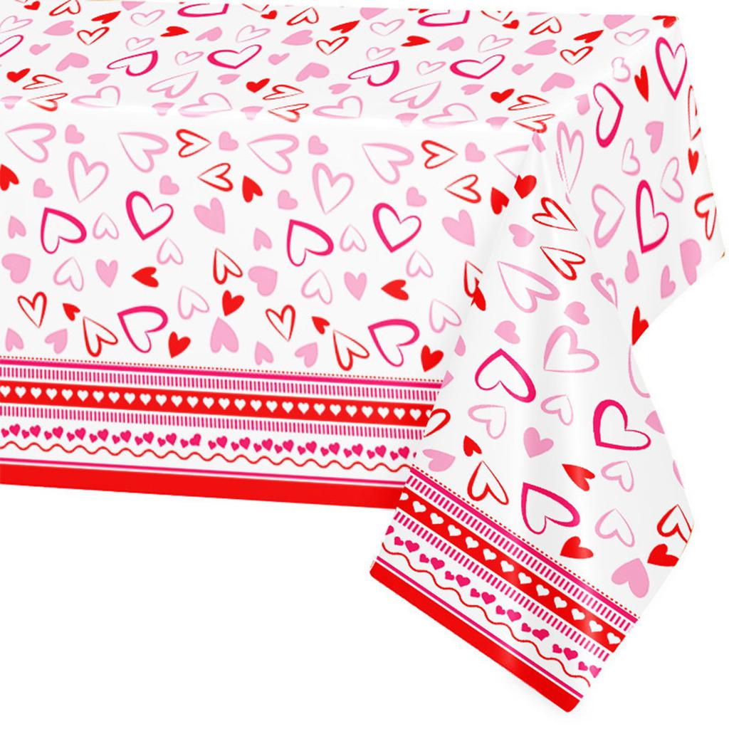 Frohen Valentinstag Tischdecken 1 Packung Herz Rot Kunststoff Partydekorationen 54 X 108 Tischdecke Jubiläum Valentinstag Hochzeit Geburtstag