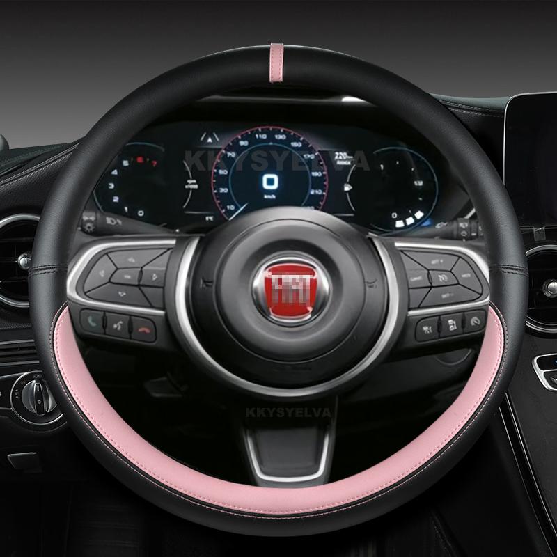 Microfiber Leather Car Steering Wheel Cover 38cm For Fiat Tipo Fullback Strada Toro Doblo Freemont Bravo Stilo Auto Accessories