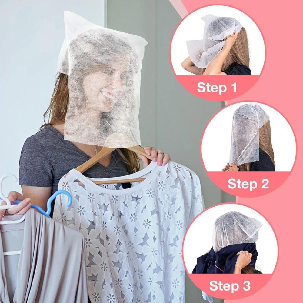 100Pcs Non-Woven Face Makeup Protector Hood Breathable Cosmetic Face Cover  Fitting Rooms