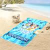 Name Custom Bluey Cartoon Print Beach Towel, Large Soft Quick Dry Towel for Beach Camping Swimming