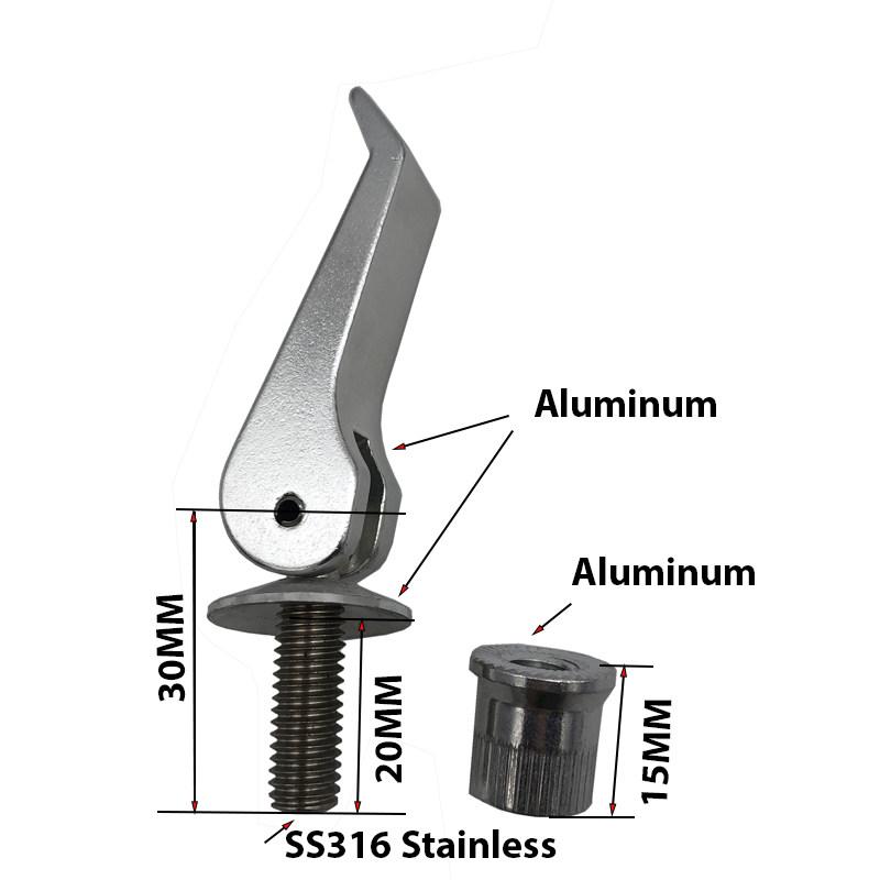 Stainless Quick Release M8 Anti Rust Outdoor Cam Lever Eccentrics Aluminum Solar Plate Fix Bolt Screw Ss316 Parts
