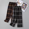 Girls Plaid Pants Wide Leg Pants Kids Casual Straight-leg Pants Teenager Sport Trousers