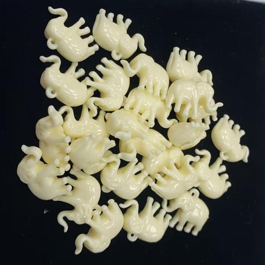 10Pcs Plastic Elephant Charms 18x23mm Ivory White Long Trunk Elephant Pendants for Jewelry Making DIY Bracelet Necklace
