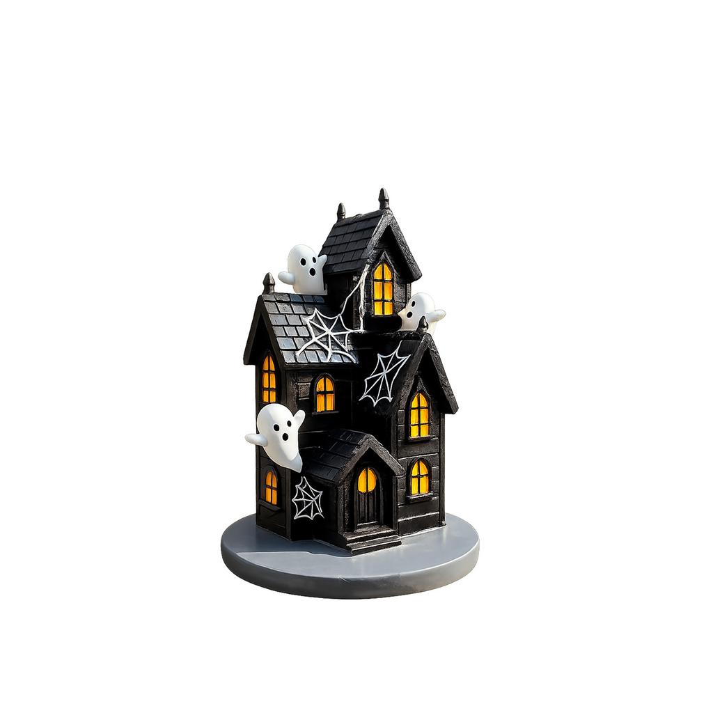 DOWMOO Halloween House Statue Quirky Gift for Party Home Festive Creative Decor less