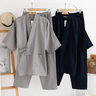 Cotton Japanese Kimono Summer Autumn Pajamas Men Causal Thin Home Clothes Kimono Suit Yukata