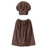 Large Size Adjustable Bath Skirt and Hair Dry Cap Set Slip Resistant Oversize Bathrobe for Women Spa Home Travel Beach