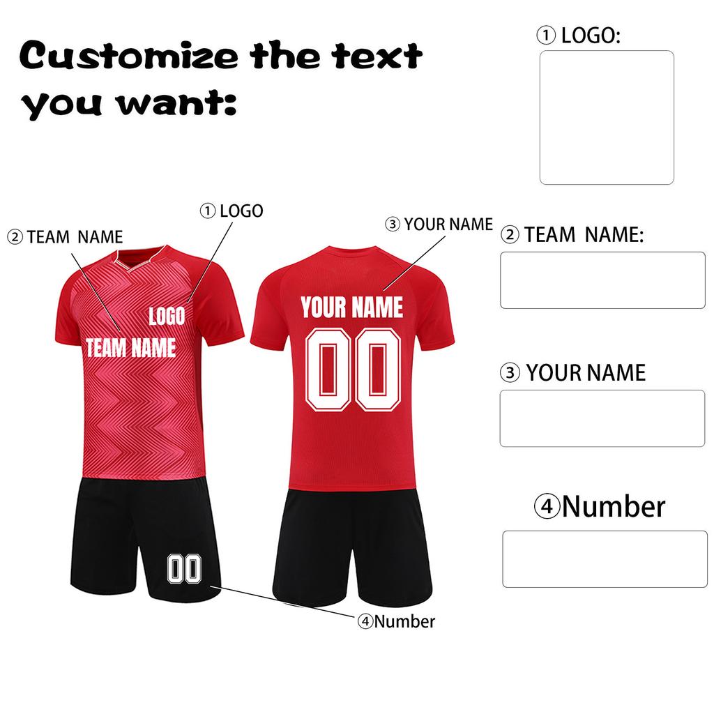 Personalised Shirts Kit Mens Girls With Name Number Custom Football Jerseys For Boys Training Suit